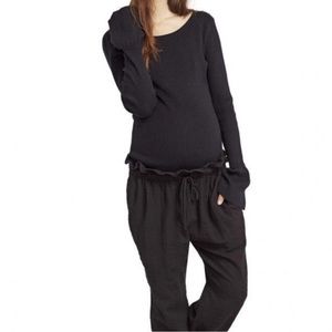 HATCH Boatneck Ribbed Sweater, black, 0